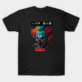 Scary Clown Alert t-shirts, clown t-shirts, t-shirts with clowns, unisex t-shirts, horror apparel, unique design, edgy fashion, clowns T-Shirt